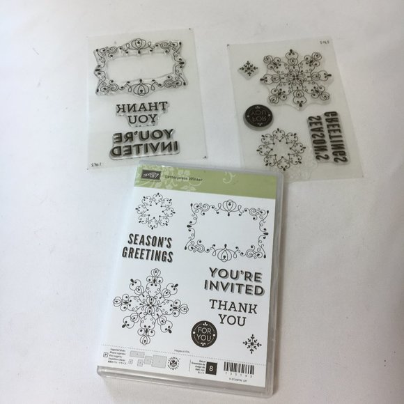 Stampin Up Cling Letterpress Holiday Stamps NWT - Picture 6 of 7